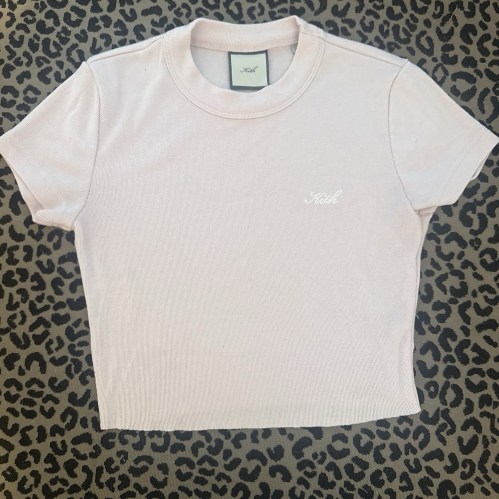 Kith Light Pink Crewneck Cropped Tee
